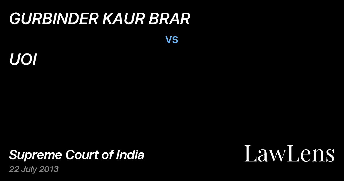 Preview image for GURBINDER KAUR BRAR vs. UOI