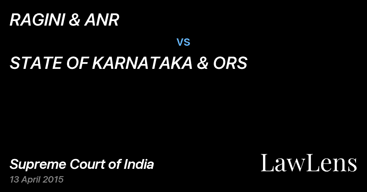 Preview image for RAGINI & ANR vs. STATE OF KARNATAKA & ORS