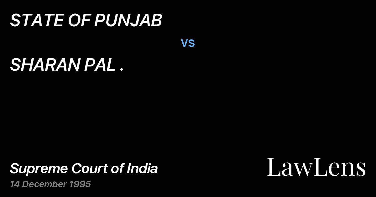 Preview image for STATE OF PUNJAB vs. SHARAN PAL .