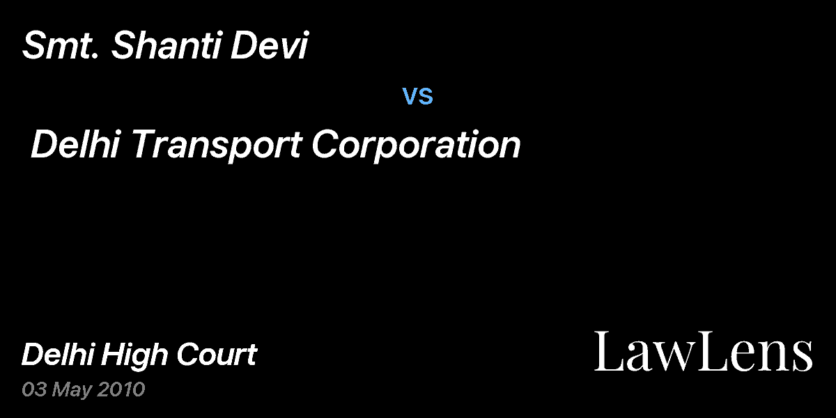 Preview image for Smt. Shanti Devi  vs.  Delhi Transport Corporation