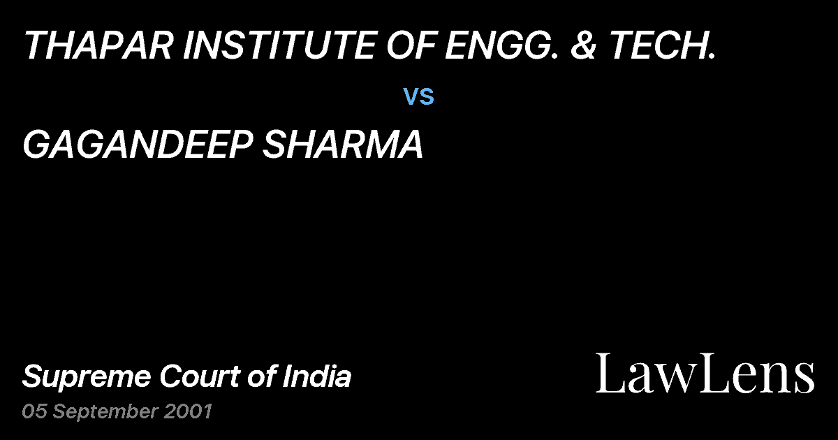 Preview image for THAPAR INSTITUTE OF ENGG. & TECH. vs. GAGANDEEP SHARMA