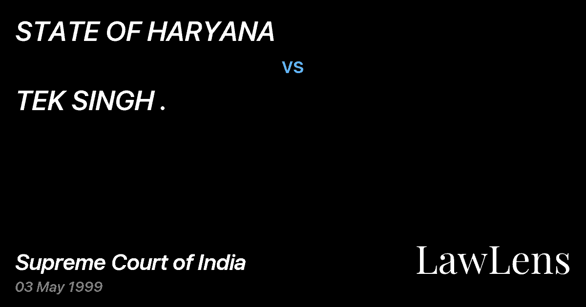 Preview image for STATE OF HARYANA vs. TEK SINGH .