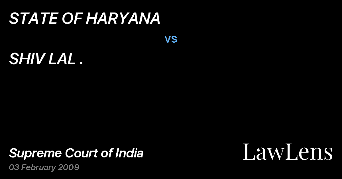 Preview image for STATE OF HARYANA vs. SHIV LAL .