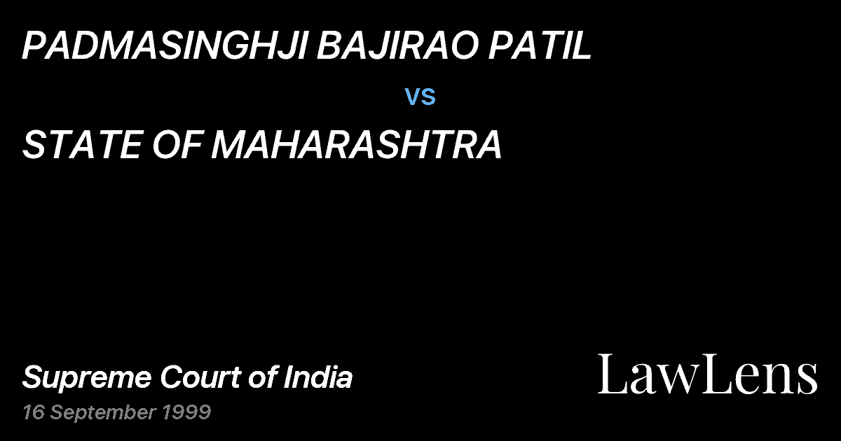 Preview image for PADMASINGHJI BAJIRAO PATIL vs. STATE OF MAHARASHTRA