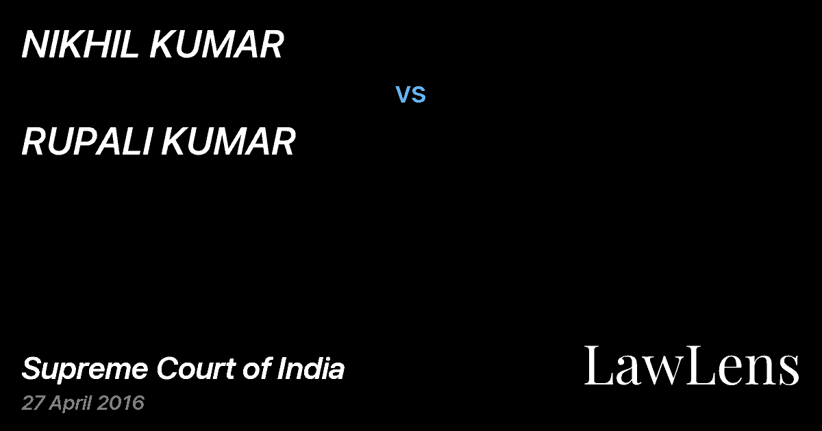 Preview image for NIKHIL KUMAR vs. RUPALI KUMAR