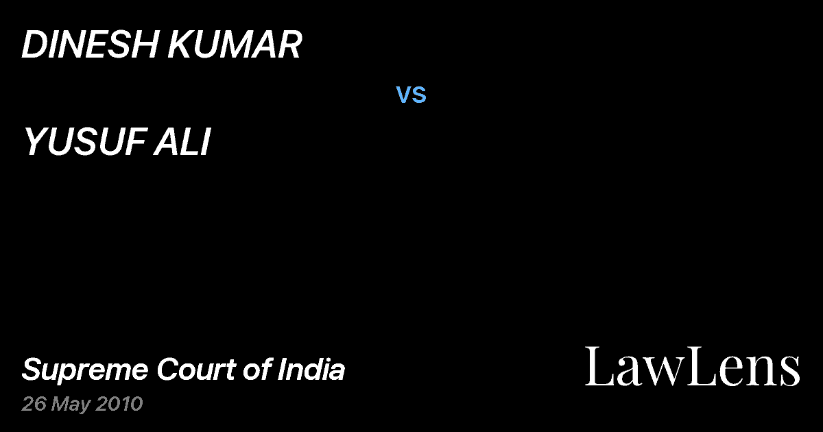 Preview image for DINESH KUMAR vs. YUSUF ALI