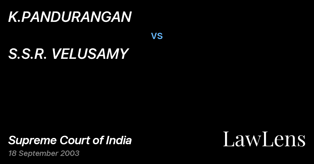 Preview image for K.PANDURANGAN vs. S.S.R. VELUSAMY