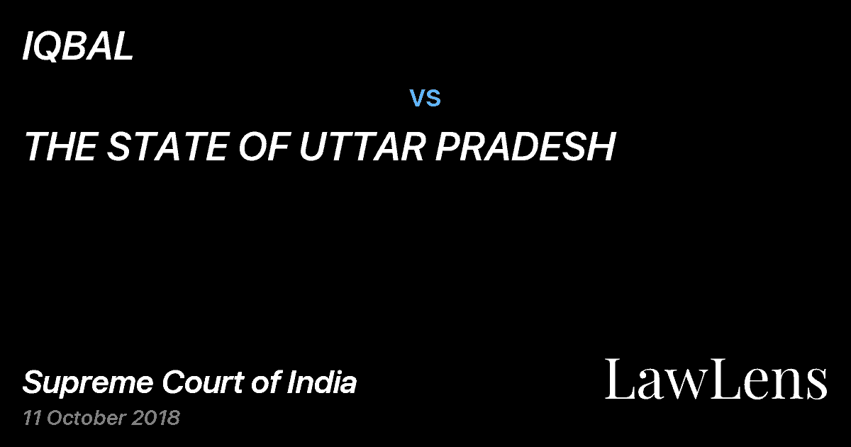 Preview image for IQBAL vs. THE STATE OF UTTAR PRADESH