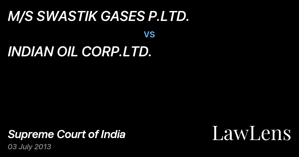 Preview image for M/S SWASTIK GASES P.LTD. vs. INDIAN OIL CORP.LTD.