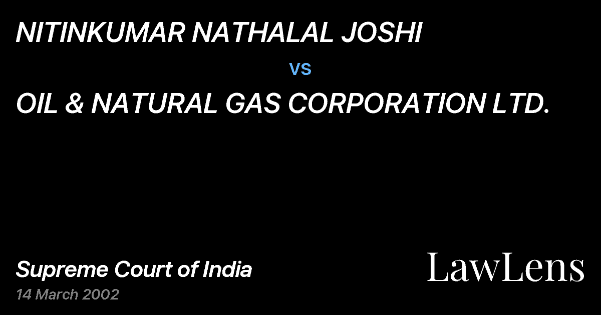 Preview image for NITINKUMAR NATHALAL JOSHI vs. OIL & NATURAL GAS CORPORATION LTD.