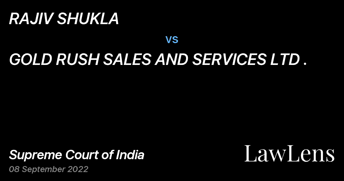 Preview image for RAJIV SHUKLA vs. GOLD RUSH SALES AND SERVICES LTD .