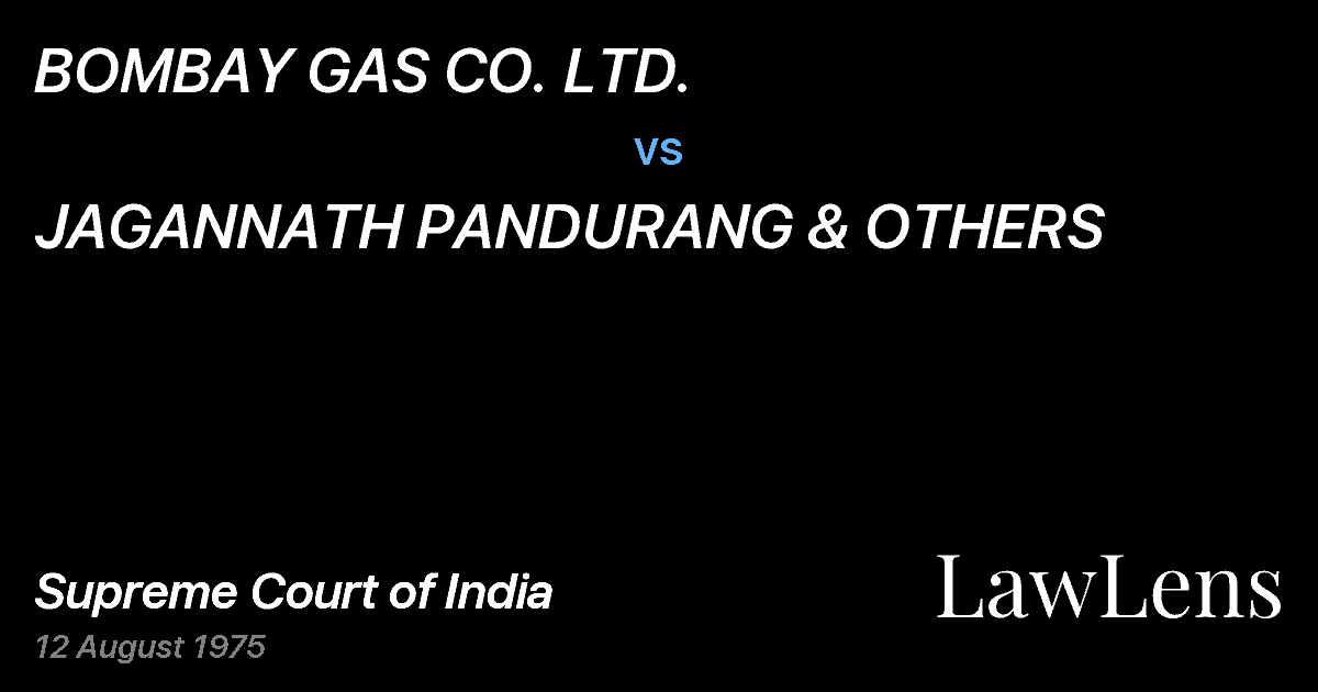 Preview image for BOMBAY GAS CO. LTD. vs. JAGANNATH PANDURANG & OTHERS