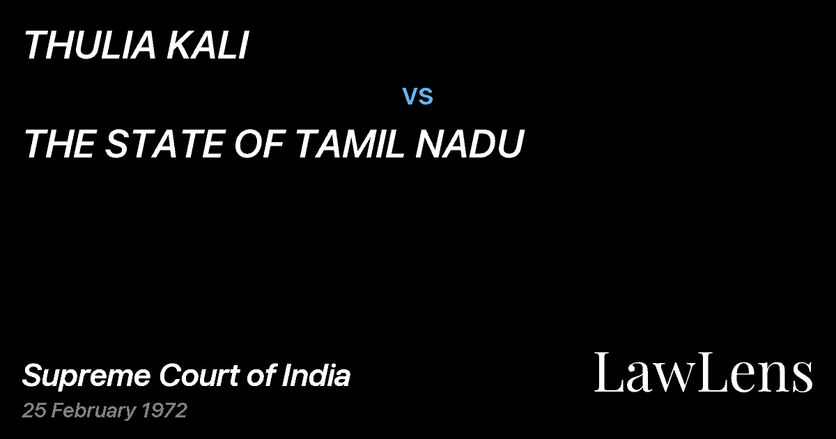 Preview image for THULIA KALI vs. THE STATE OF TAMIL NADU