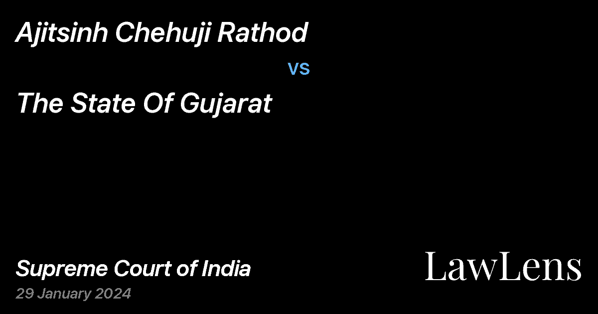 Preview image for Ajitsinh Chehuji Rathod vs. The State Of Gujarat