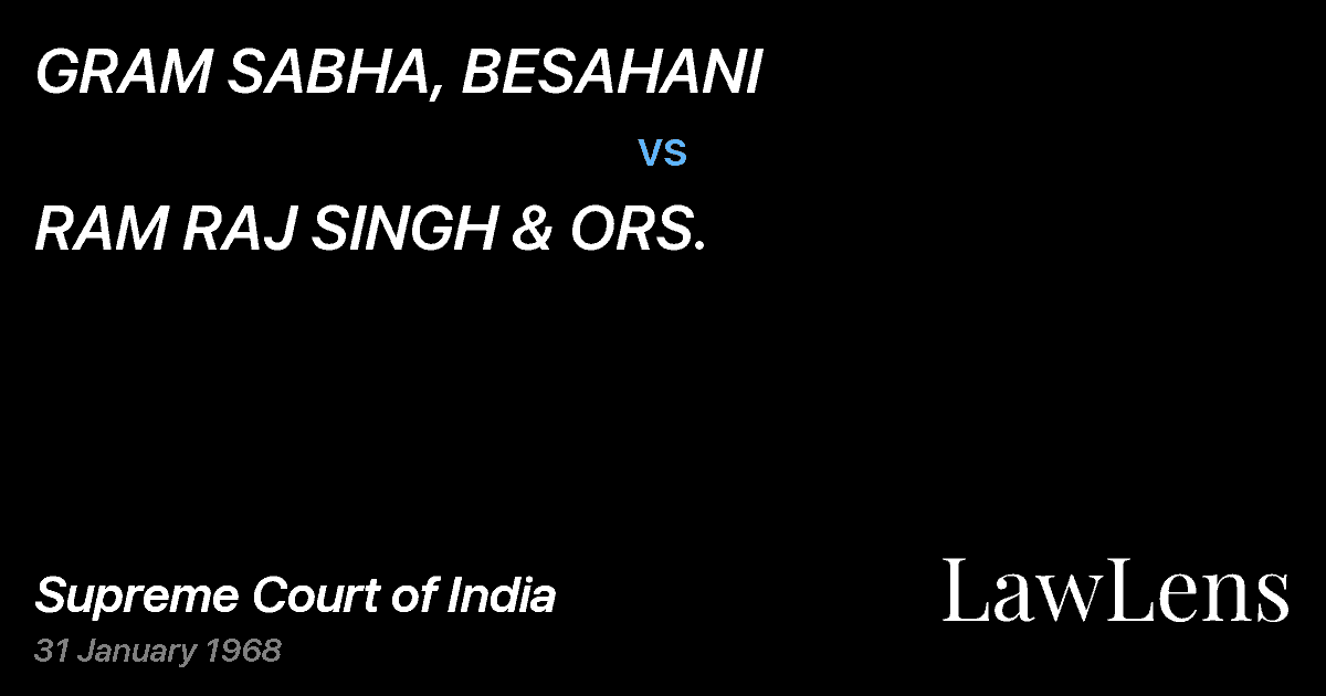 Preview image for GRAM SABHA, BESAHANI vs. RAM RAJ SINGH & ORS.