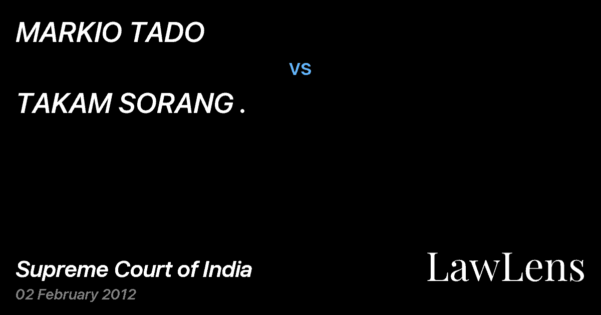 Preview image for MARKIO TADO vs. TAKAM SORANG .