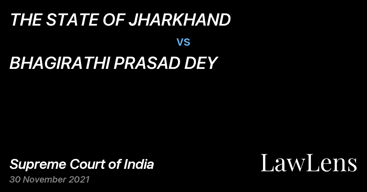 Preview image for THE STATE OF JHARKHAND vs. BHAGIRATHI PRASAD DEY