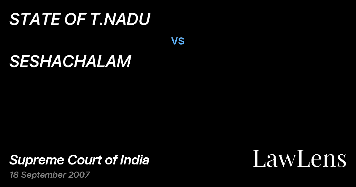 Preview image for STATE OF T.NADU vs. SESHACHALAM