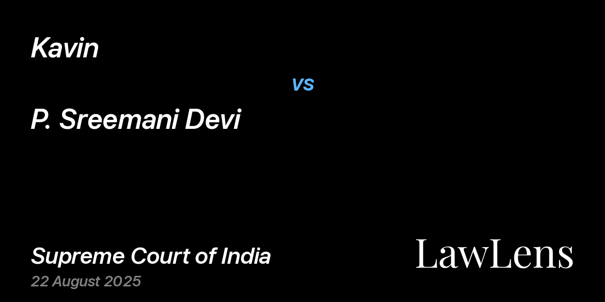 Preview image for Kavin vs. P. Sreemani Devi
