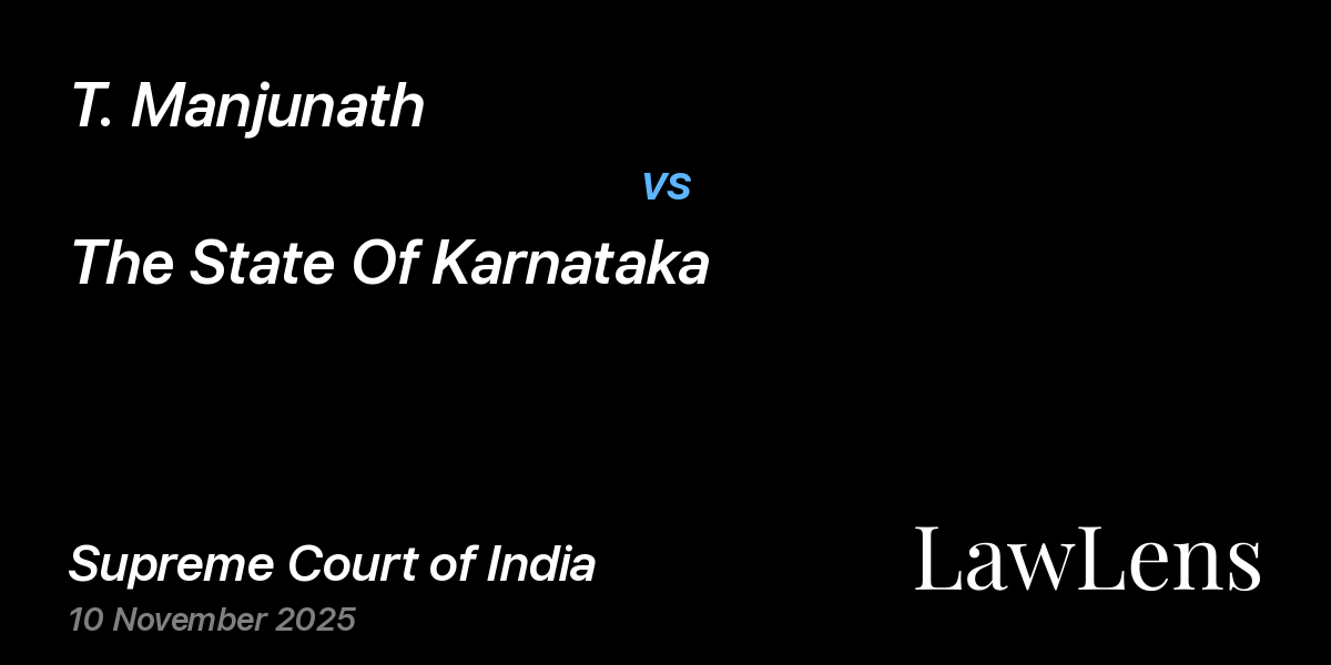 Preview image for T. Manjunath vs. The State Of Karnataka