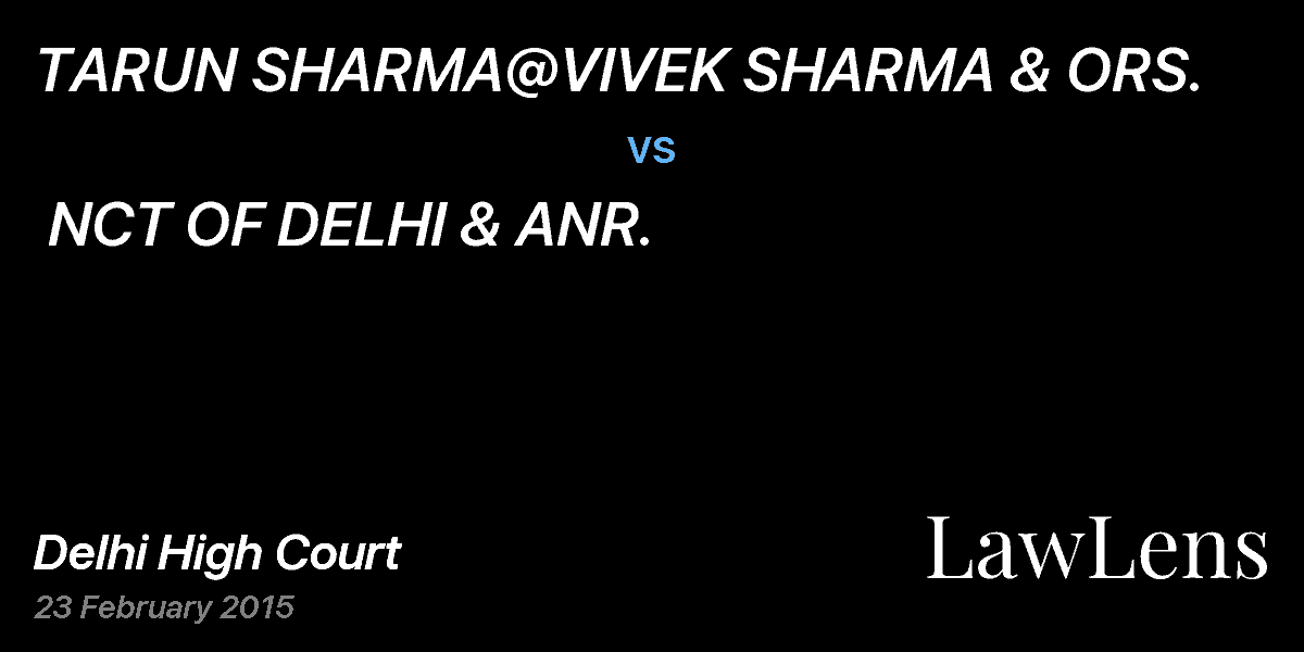 Preview image for TARUN SHARMA@VIVEK SHARMA & ORS.  vs.  NCT OF DELHI & ANR.