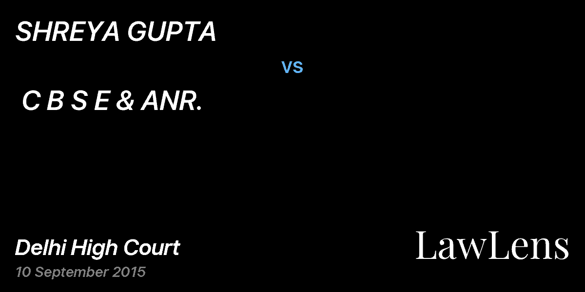 Preview image for SHREYA GUPTA  vs.  C B S E & ANR.