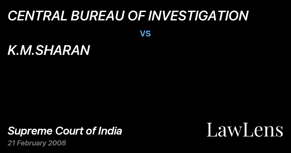 Preview image for CENTRAL BUREAU OF INVESTIGATION vs. K.M.SHARAN