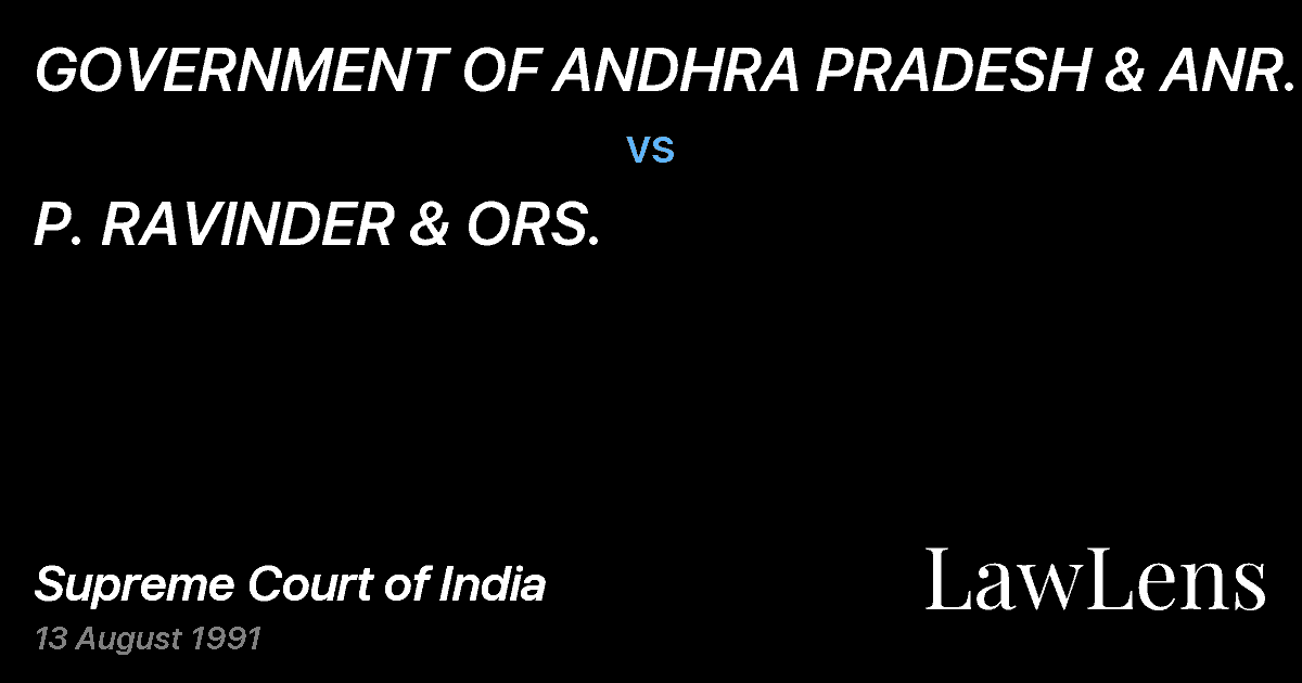 Preview image for GOVERNMENT OF ANDHRA PRADESH & ANR. vs. P. RAVINDER & ORS.