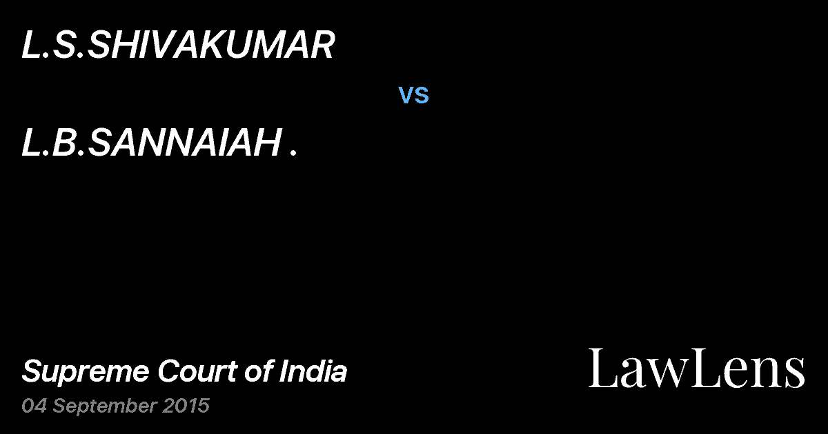 Preview image for L.S.SHIVAKUMAR vs. L.B.SANNAIAH .
