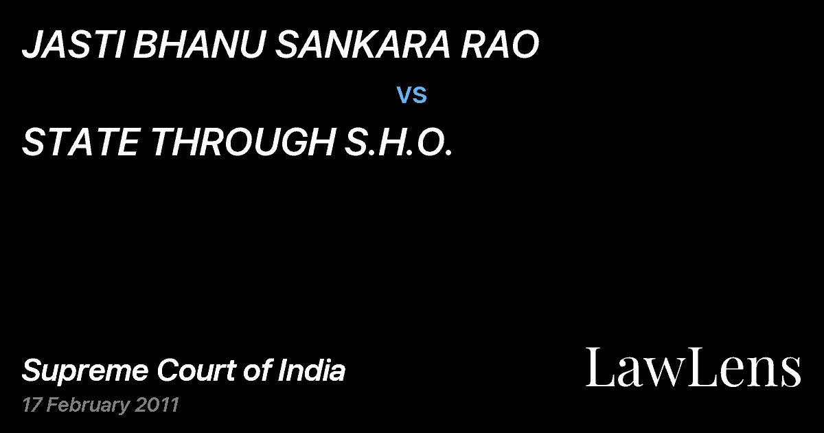 Preview image for JASTI BHANU SANKARA RAO vs. STATE THROUGH S.H.O.