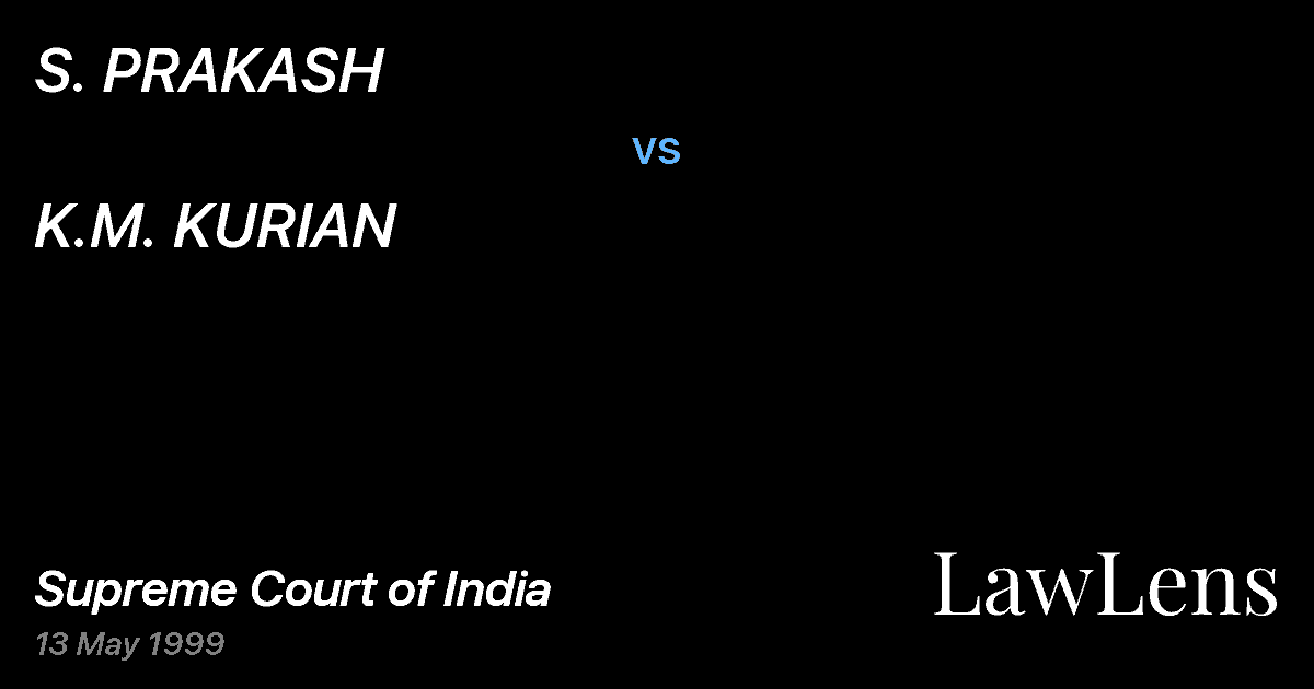 Preview image for S. PRAKASH vs. K.M. KURIAN