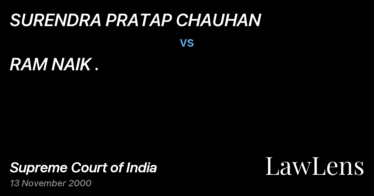 Preview image for SURENDRA PRATAP CHAUHAN vs. RAM NAIK .