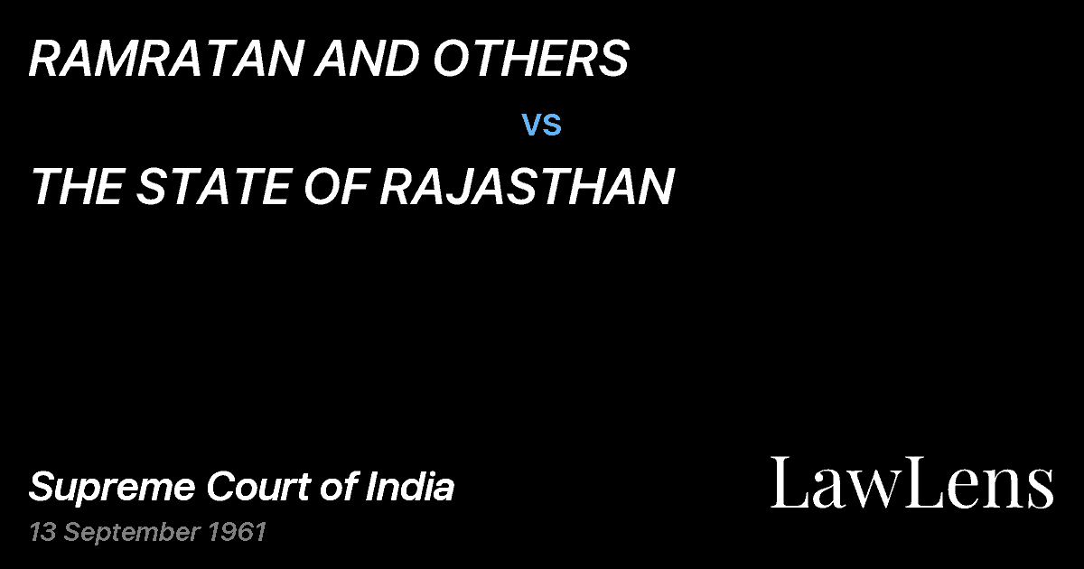 Preview image for RAMRATAN AND OTHERS vs. THE STATE OF RAJASTHAN