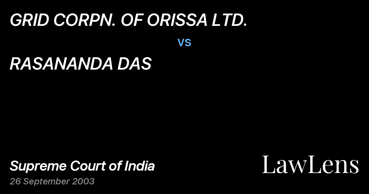 Preview image for GRID CORPN. OF ORISSA LTD. vs. RASANANDA DAS
