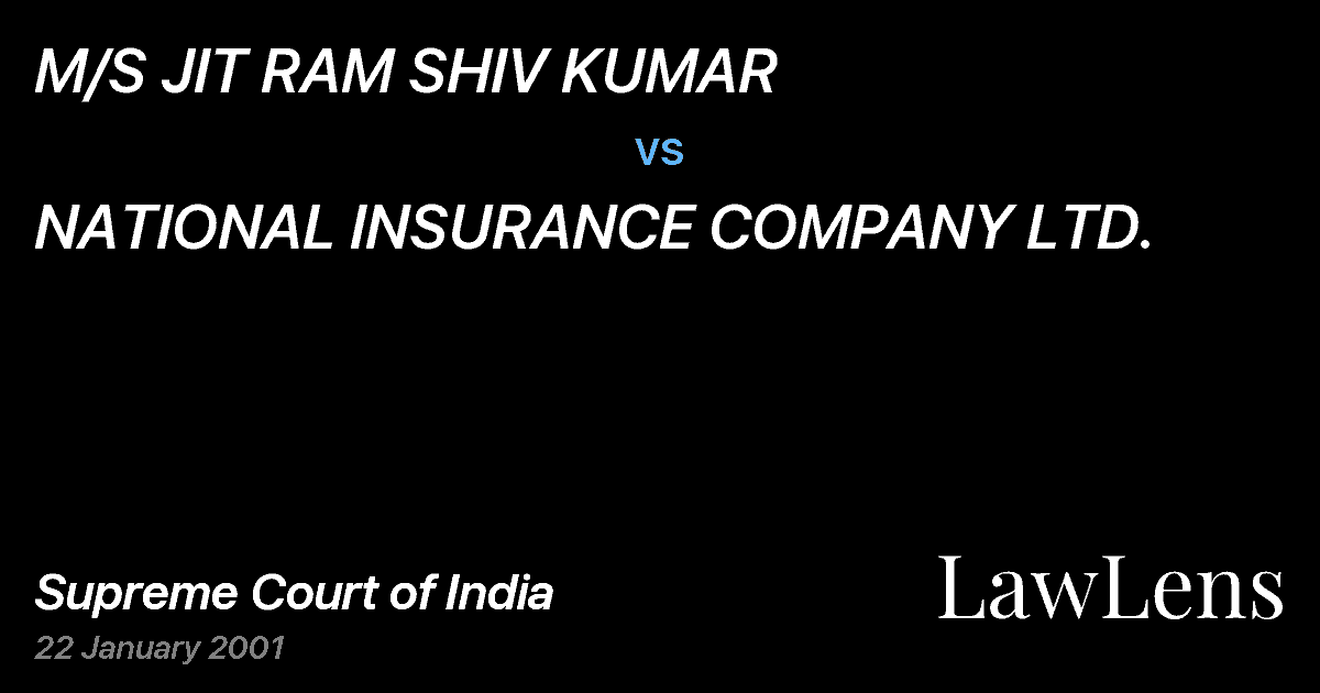 Preview image for M/S JIT RAM SHIV KUMAR vs. NATIONAL INSURANCE COMPANY LTD.