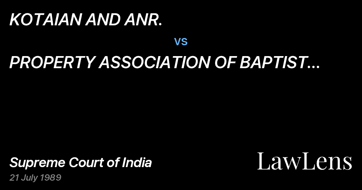 Preview image for KOTAIAN AND ANR. vs. PROPERTY ASSOCIATION OF BAPTIST CHURCHES(PVT.) LTD.