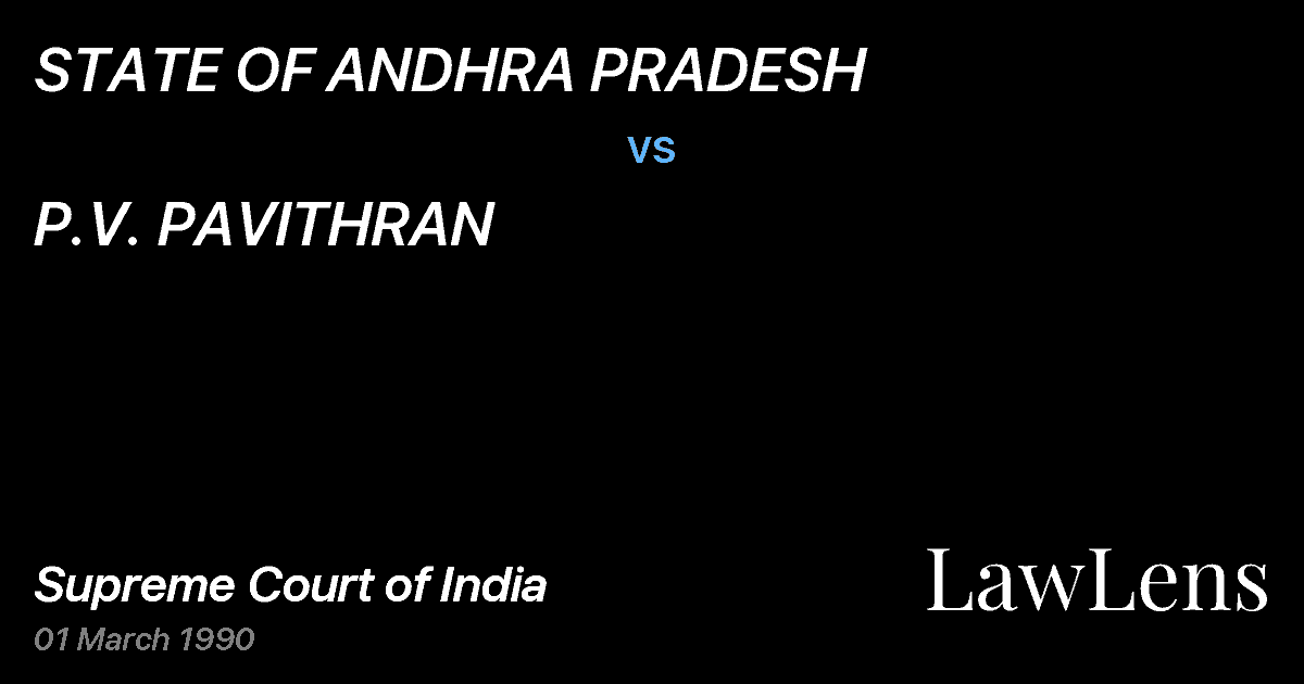 Preview image for STATE OF ANDHRA PRADESH vs. P.V. PAVITHRAN