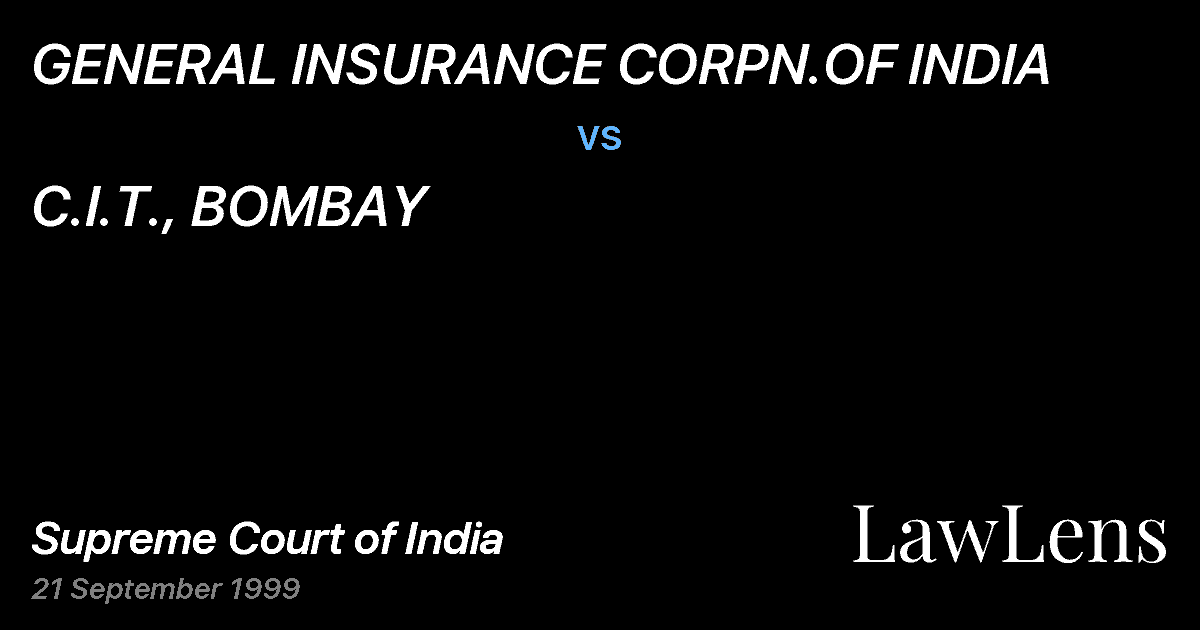 Preview image for GENERAL INSURANCE CORPN.OF INDIA vs. C.I.T., BOMBAY
