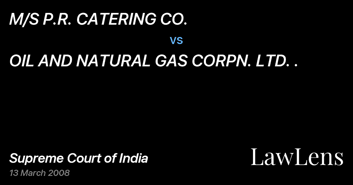 Preview image for M/S P.R. CATERING CO. vs. OIL AND NATURAL GAS CORPN. LTD. .