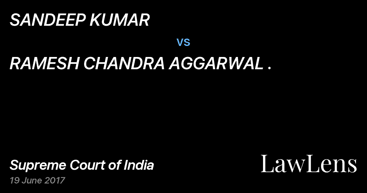 Preview image for SANDEEP KUMAR vs. RAMESH CHANDRA AGGARWAL .