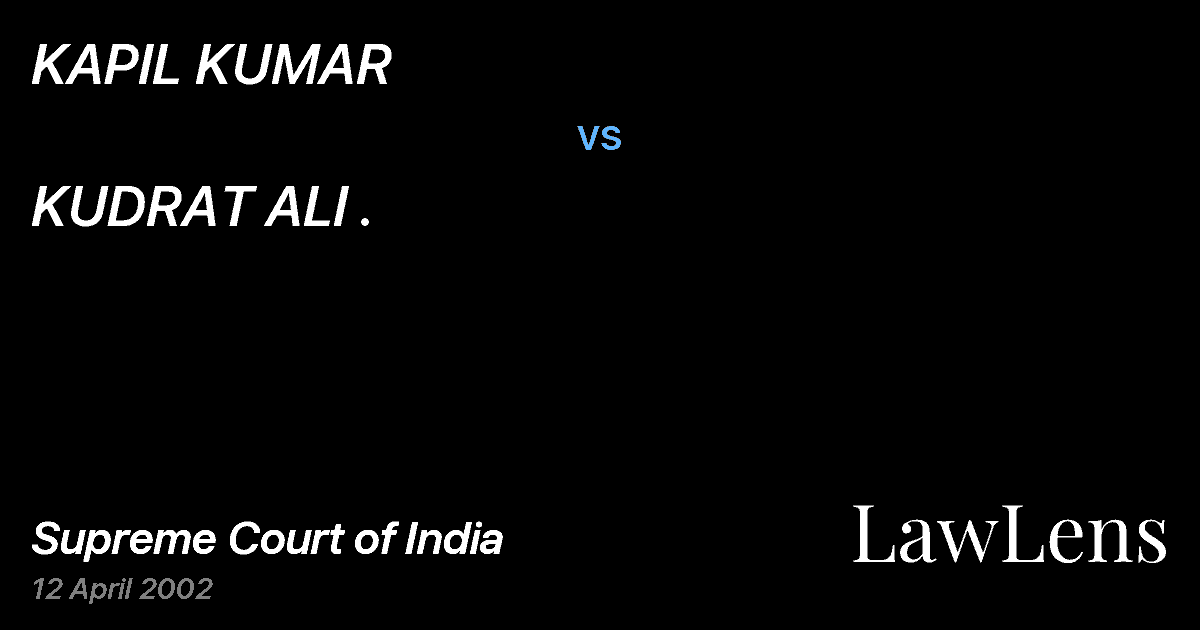 Preview image for KAPIL KUMAR vs. KUDRAT ALI .