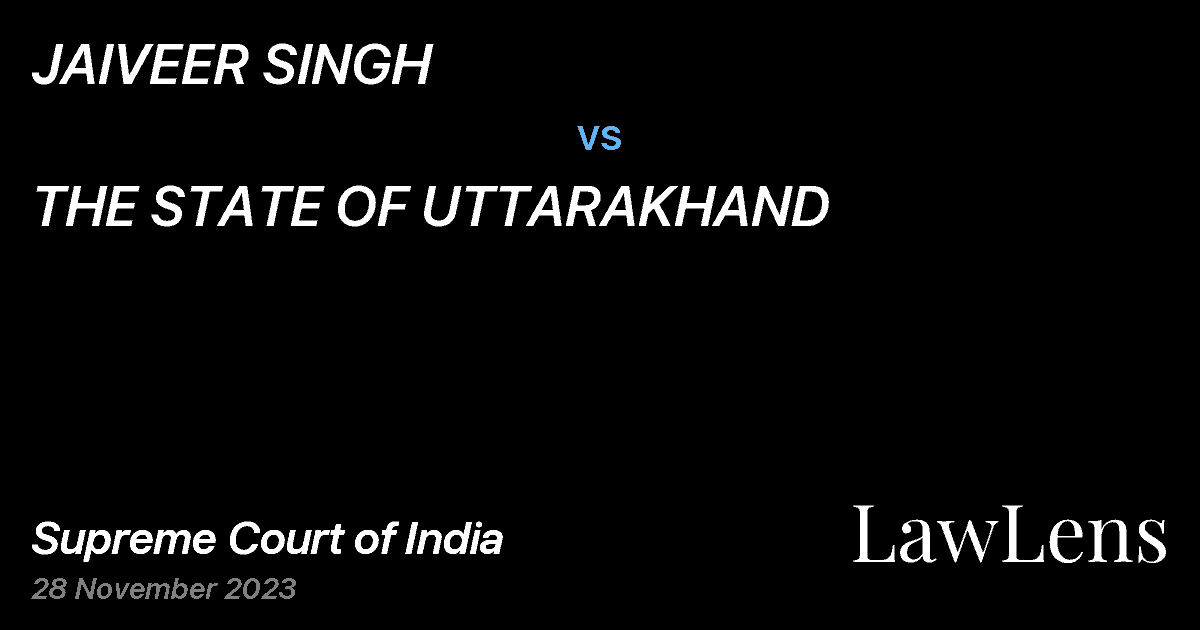 Preview image for JAIVEER SINGH vs. THE STATE OF UTTARAKHAND