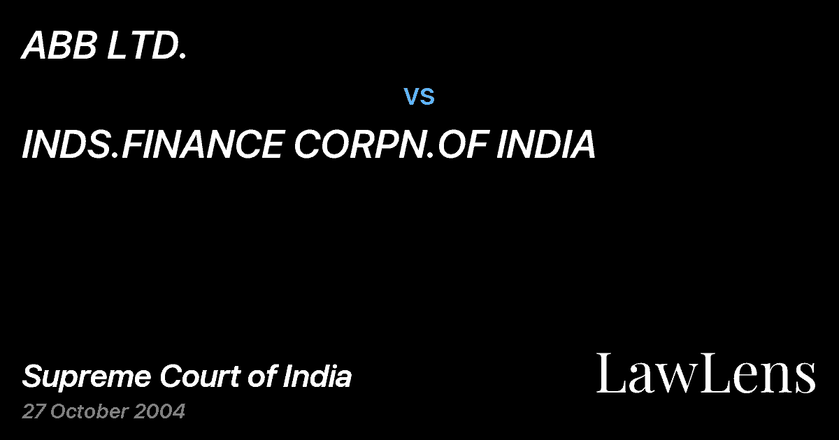 Preview image for ABB LTD. vs. INDS.FINANCE CORPN.OF INDIA