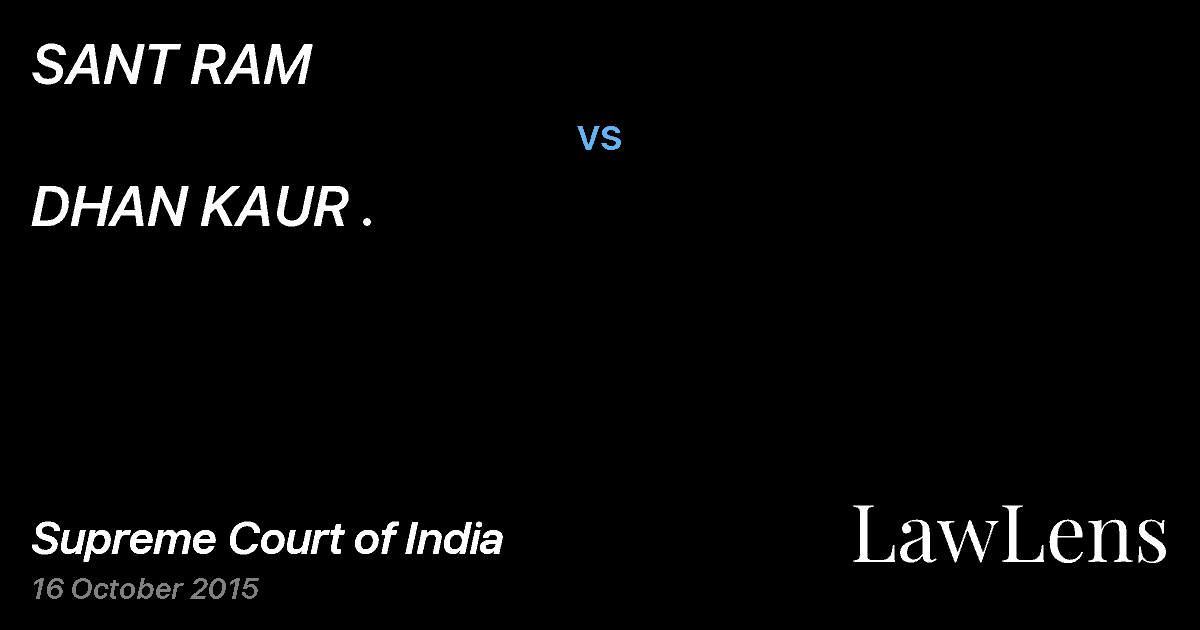 Preview image for SANT RAM vs. DHAN KAUR .