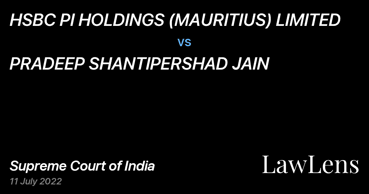 Preview image for HSBC PI HOLDINGS (MAURITIUS) LIMITED vs. PRADEEP SHANTIPERSHAD JAIN