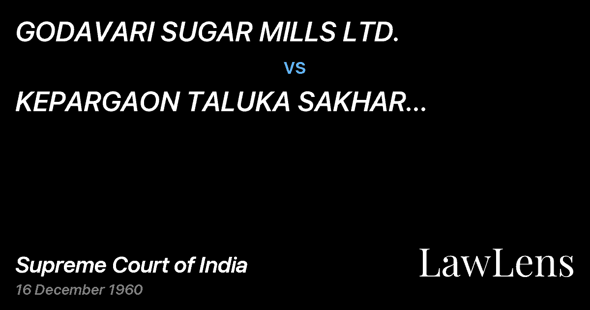 Preview image for GODAVARI SUGAR MILLS LTD. vs. KEPARGAON TALUKA SAKHAR KAMGARSABHA, SAKARWADI