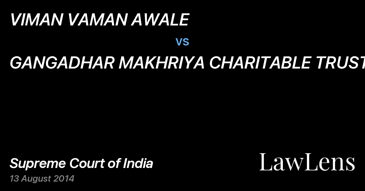 Preview image for VIMAN VAMAN AWALE vs. GANGADHAR MAKHRIYA CHARITABLE TRUST &ORS