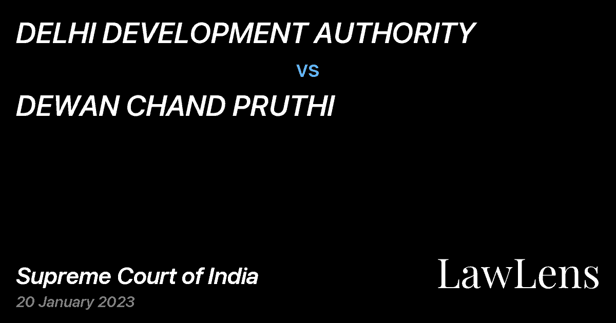 Preview image for DELHI DEVELOPMENT AUTHORITY vs. DEWAN CHAND PRUTHI