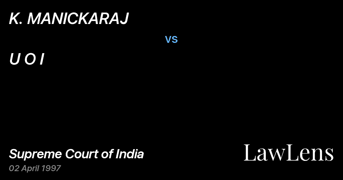 Preview image for K. MANICKARAJ vs. U O I