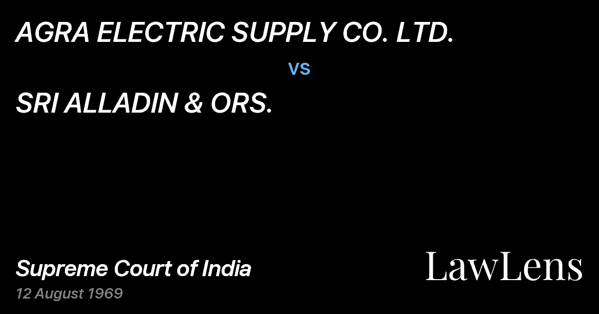 Preview image for AGRA ELECTRIC SUPPLY CO. LTD. vs. SRI ALLADIN & ORS.